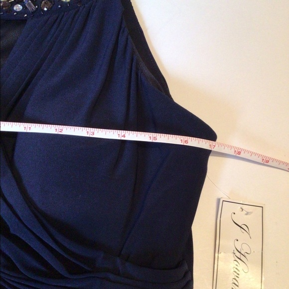 .NWT J. Howard Navy Beaded Line Padded Bust Size 14 Mother of The Bride Party - Picture 9 of 9